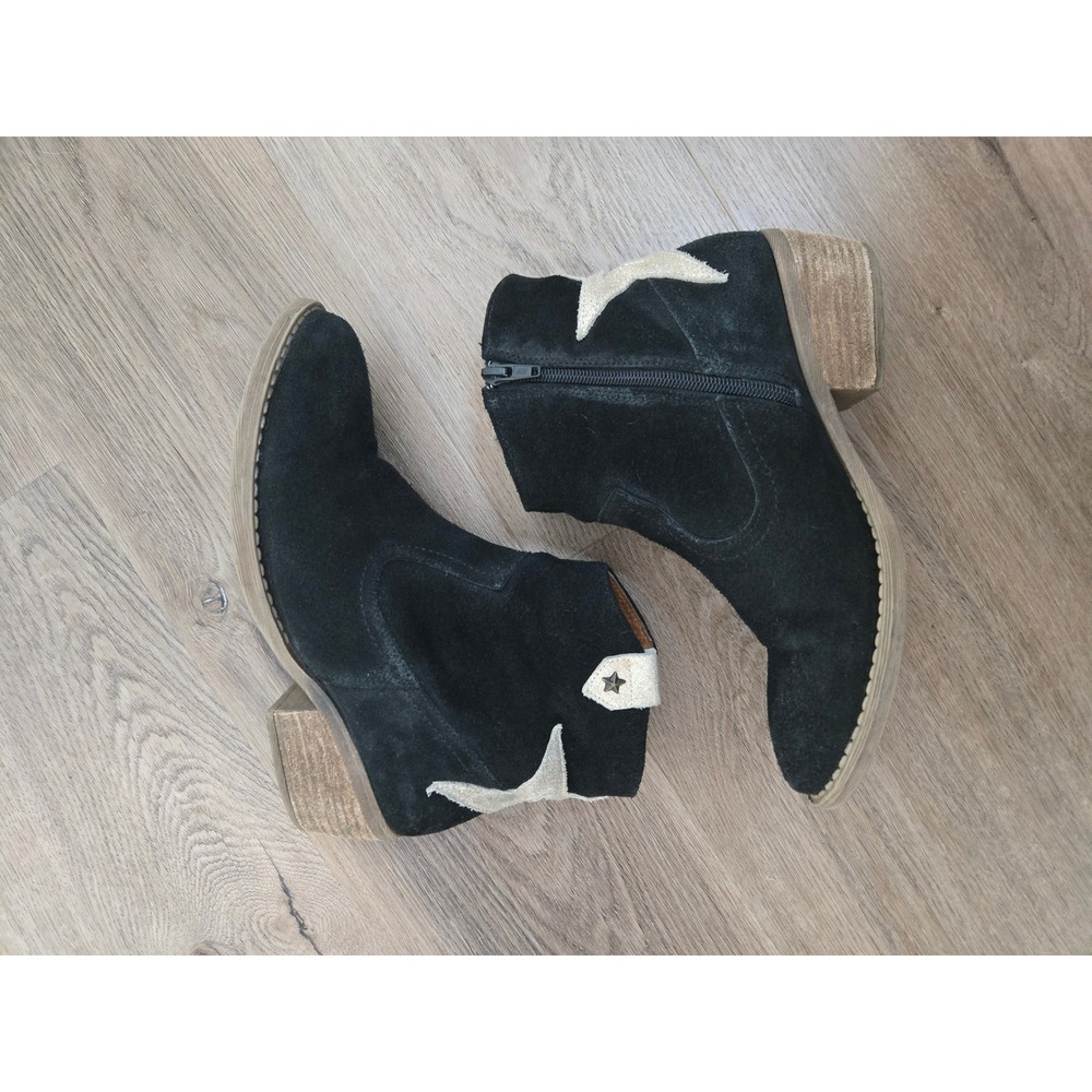 Eric‎ Michael 37 Suede Star Ankle Boots Western Booties Stacked Block Heel